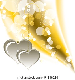 Abstract Vector Background with Hearts. Valentine Illustration. Eps10.