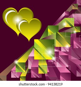Abstract Vector Background with Hearts. Valentine Illustration. Eps10.