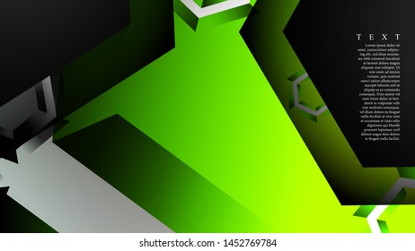 Abstract vector background with hexagon overlapping pattern. Vector illustration for any background. color green