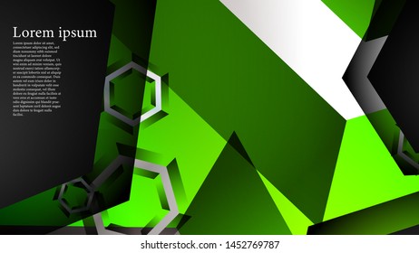 Abstract vector background with hexagon overlapping pattern. Vector illustration for any background. color green