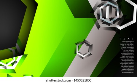 Abstract vector background with hexagon overlapping pattern. Vector illustration for any background. color green