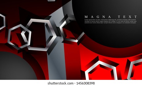 Abstract vector background with hexagon overlapping pattern. Vector illustration for any background. color red. suitable for your background design