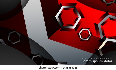 Abstract vector background with hexagon overlapping pattern. Vector illustration for any background. color red . suitable for your background design