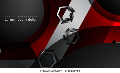 Abstract vector background with hexagon overlapping pattern. Vector illustration for any background. color red . suitable for your background design