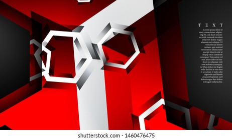 Abstract vector background with hexagon overlapping pattern. Vector illustration for any background. color red . suitable for your background design