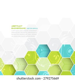 Abstract vector background with hexagonal and floral pattern/design with place for your content and creative editing 