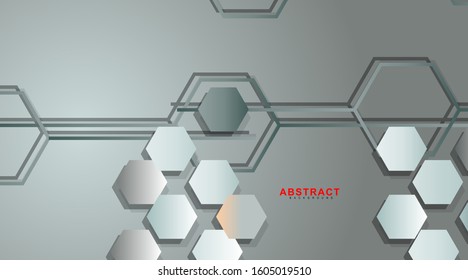 Abstract vector background of a hexagonal geometric wall. Surface polygon pattern with hexagon shadows, honeycomb. design technology