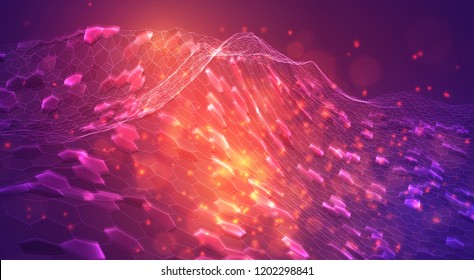 abstract vector background with hexagons. 3d design