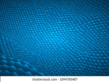 abstract vector background with hexagons. landscape and landscape of the virtual world. 3d design