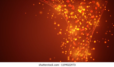 abstract vector background with hexagons. landscape and landscape of the virtual world. 3d design