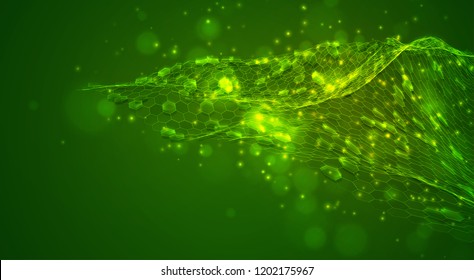 abstract vector background with hexagons. landscape and landscape of the virtual world. 3d design