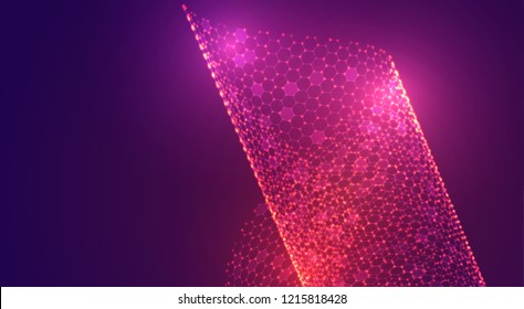 abstract vector background with hexagons. landscape and landscape of the virtual world. 3d design