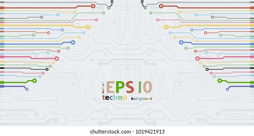 Abstract vector background with high tech circuit board. Microchip background. EPS10 vector
