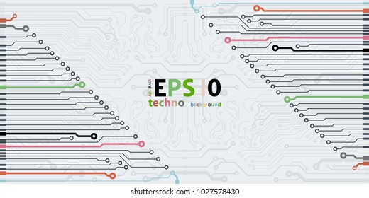 Abstract vector background with high tech circuit board. Microchip background. EPS10 vector