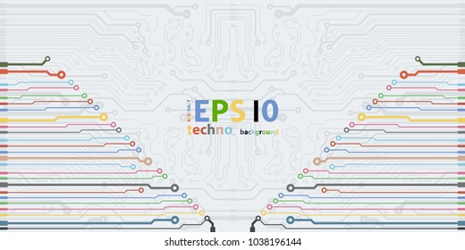 Abstract vector background with high tech circuit board.
