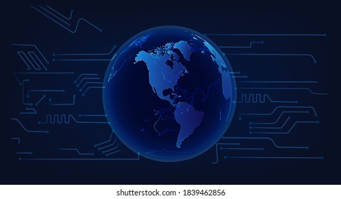 abstract vector background with high tech circuit board
