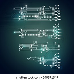 Abstract vector background with high tech circuit board