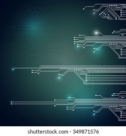 Abstract vector background with high tech circuit board