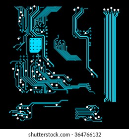 abstract vector background with high tech circuit board Vector Illustration