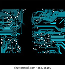 abstract vector background with high tech circuit board Vector Illustration