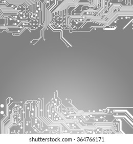 abstract vector background with high tech circuit board Vector Illustration