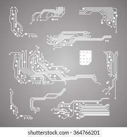 abstract vector background with high tech circuit board Vector Illustration