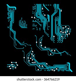 abstract vector background with high tech circuit board Vector Illustration