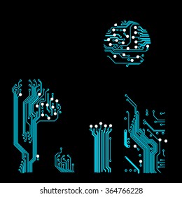 abstract vector background with high tech circuit board Vector Illustration