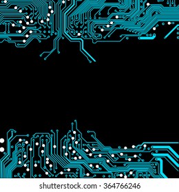 abstract vector background with high tech circuit board Vector Illustration
