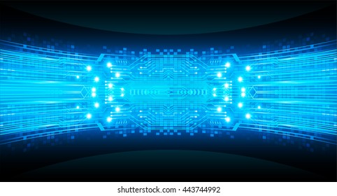 abstract vector background with high tech blue circuit board.