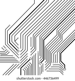 Abstract vector background with high tech circuit board. Microchip background.