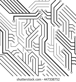 Abstract vector background with high tech circuit board. Microchip background.