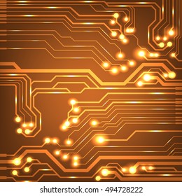 Abstract vector background with high tech circuit board. Microchip background. EPS10 vector