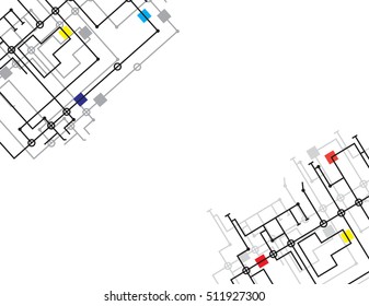 Abstract vector background with high tech circuit board. Microchip background. EPS10 vector