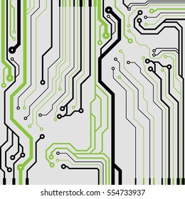 Abstract Vector Background With High Tech Circuit Board. Microchip Background