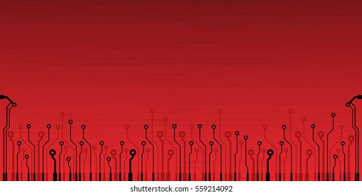 Abstract vector background with high tech circuit board. Microchip background