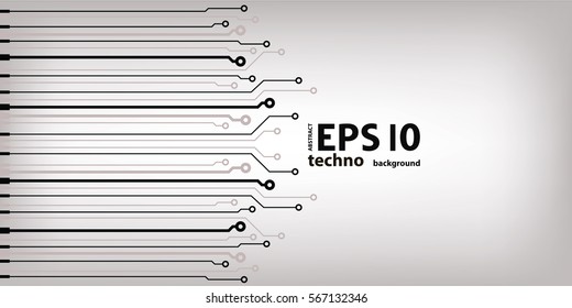 Abstract vector background with high tech circuit board. Microchip background vector illustration
