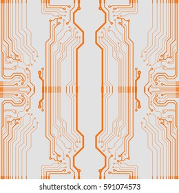 Abstract vector background with high tech circuit board. Microchip background