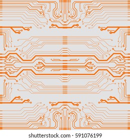Abstract vector background with high tech circuit board. Microchip background