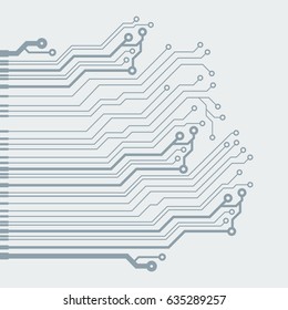 Abstract vector background with high tech circuit board. Microchip background