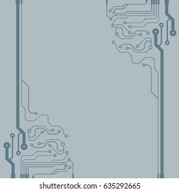 Abstract vector background with high tech circuit board. Microchip background