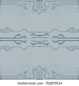 Abstract vector background with high tech circuit board. Microchip background