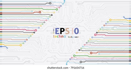 Abstract vector background with high tech circuit board. Microchip background. EPS10 vector
