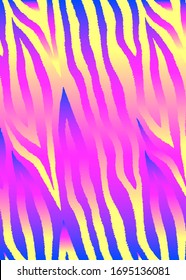 Abstract vector background with holographic wavy design. Polar lights inspired. Pink, yellow, blue colors. 