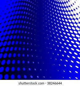 Abstract vector background illustration of a blue halftone