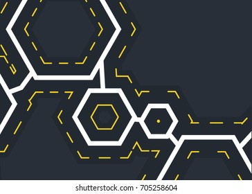 abstract vector background - vector illustration. pattern hexagons grey with structure of honeycomb and space to write your text. Template with place for logo, business card. Stylish modern background