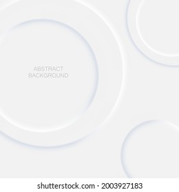 Abstract vector background illustration in white neomorphism style.