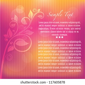 abstract vector background with image of plant and light effects, eps10