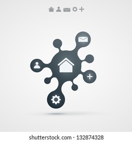 abstract vector background with infographic gray design eps10 illustration