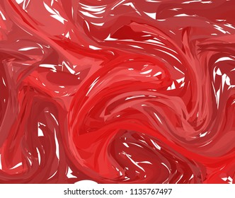 Abstract vector background. Ink marble texture in red and black color.